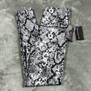 Embrace Your Love Leggings Women's Small Gray Reptile Print Activewear NWT